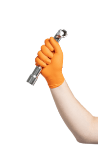 Gants Nitrile Diamant - Herkul Grip Orange (Extra Fort & Grip Huile) – Image 2