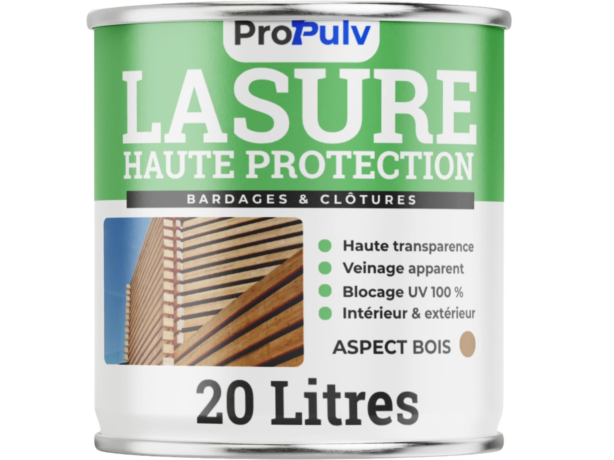 Lasure Bois Hydro – Aspect Bois & Veinage Apparent – Satiné Mat – ProPulv