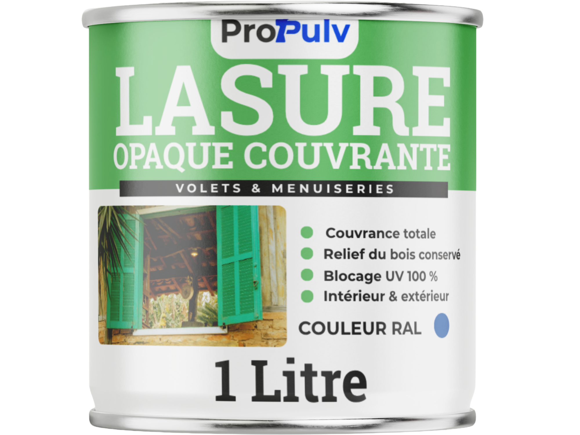 Lasure Bois Opaque  – Toutes Couleurs RAL – Satiné Mat – ProPulv