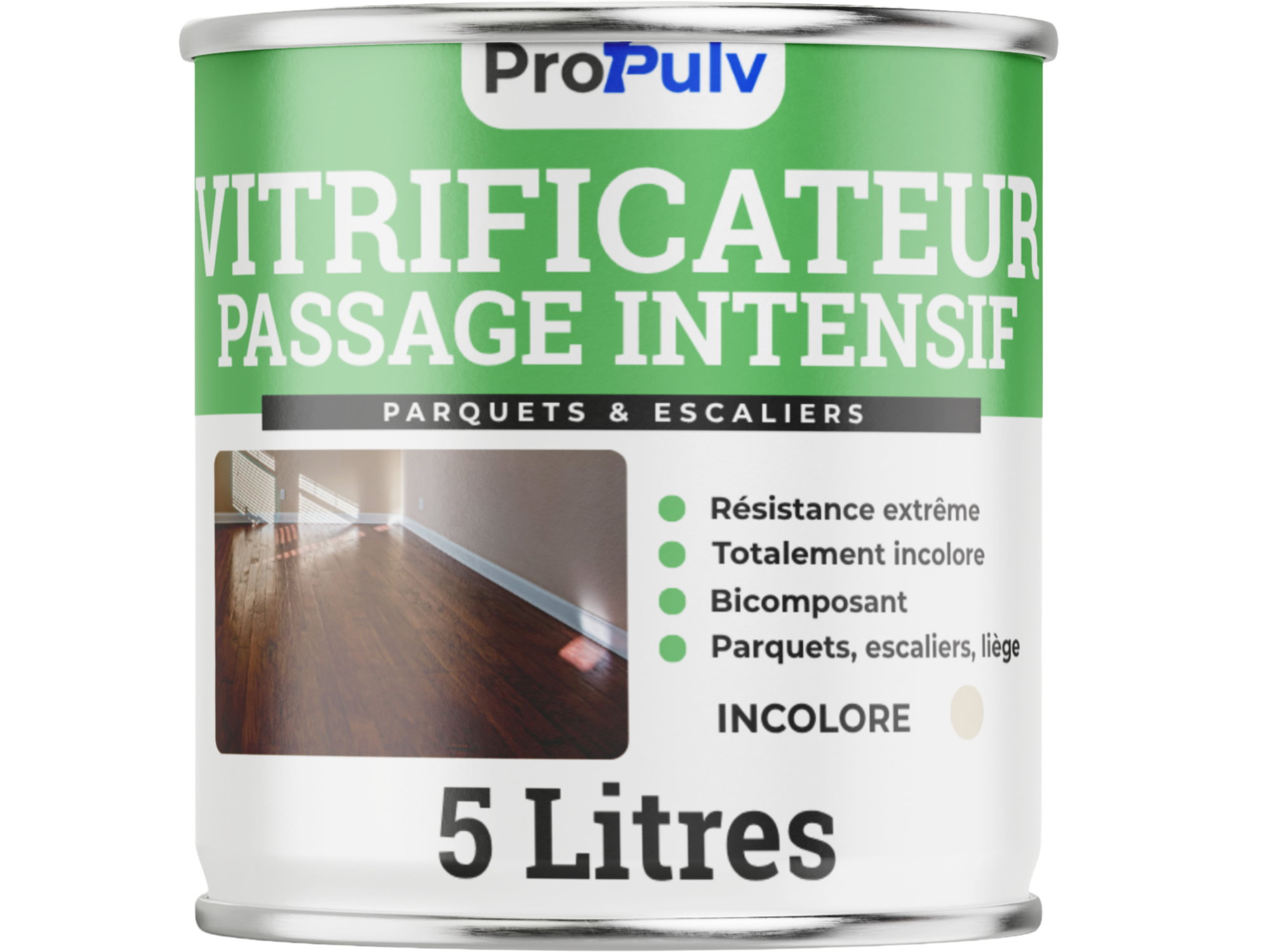 Vitrificateur Parquet Hydro – Haute Résistance & Passage Intensif – Incolore – ProPulv