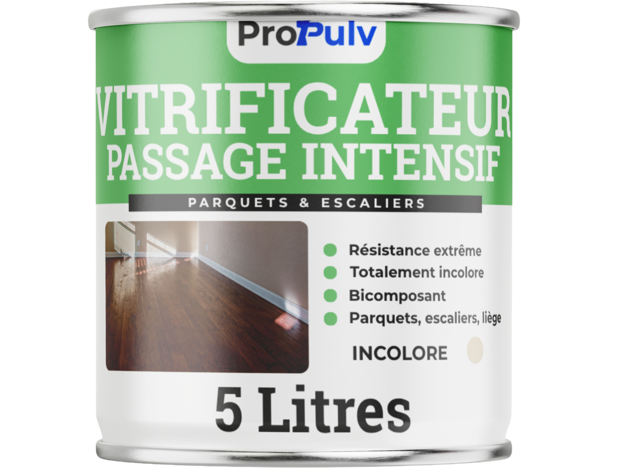 Vitrificateur Parquet Hydro – Haute Résistance & Passage Intensif – Incolore – ProPulv