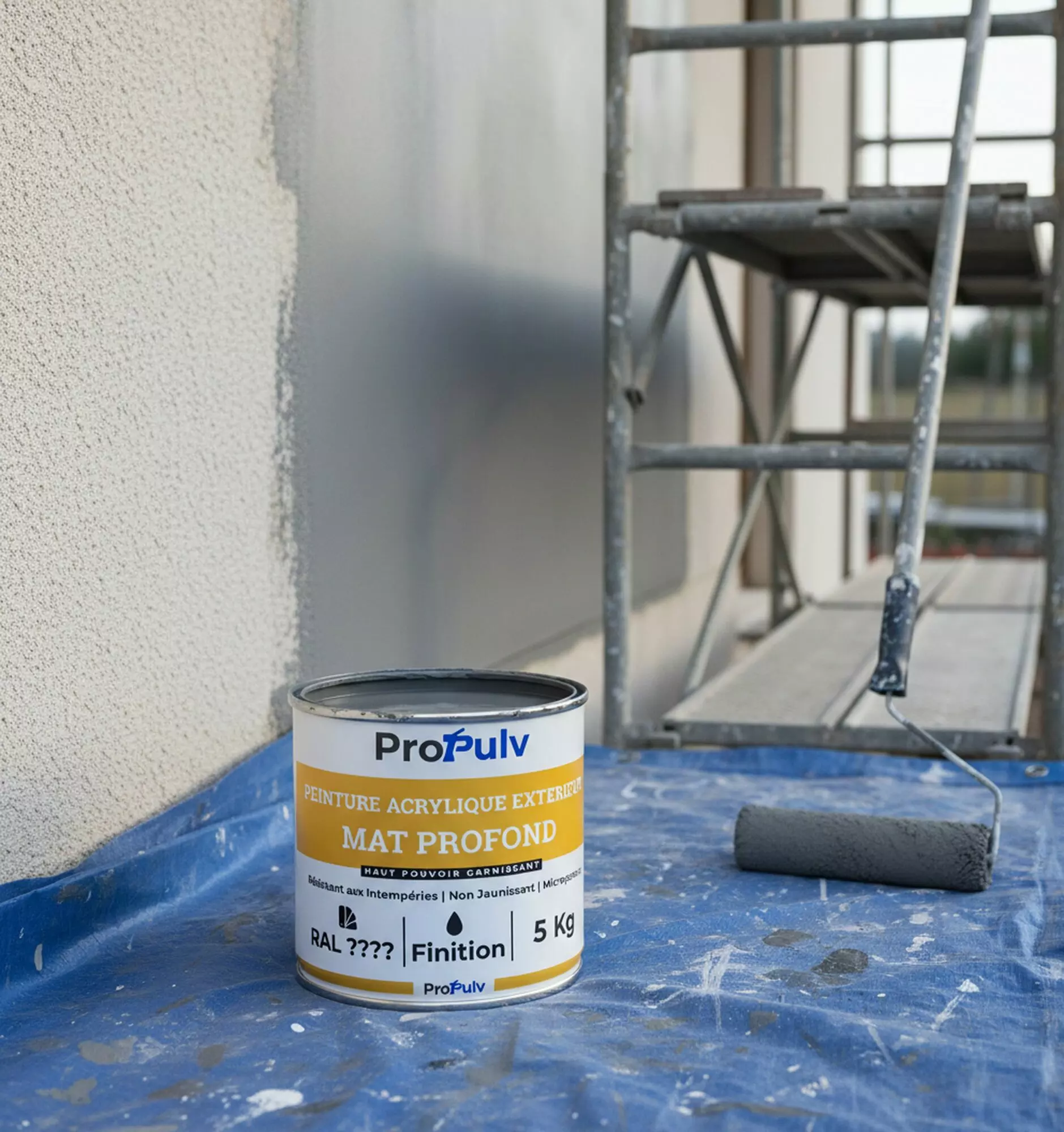 Peinture Acrylique Façade & Ravalement - Propulv (Mat Profond) - Extérieur - utilisation en atelier