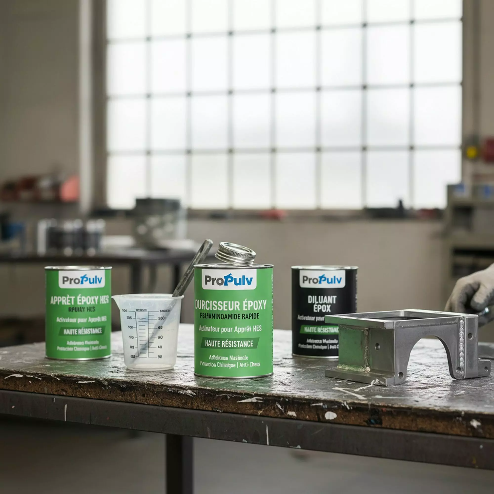 Durcisseur Époxy Rapide - Propulv (Pour Apprêt Époxy) - utilisation en atelier