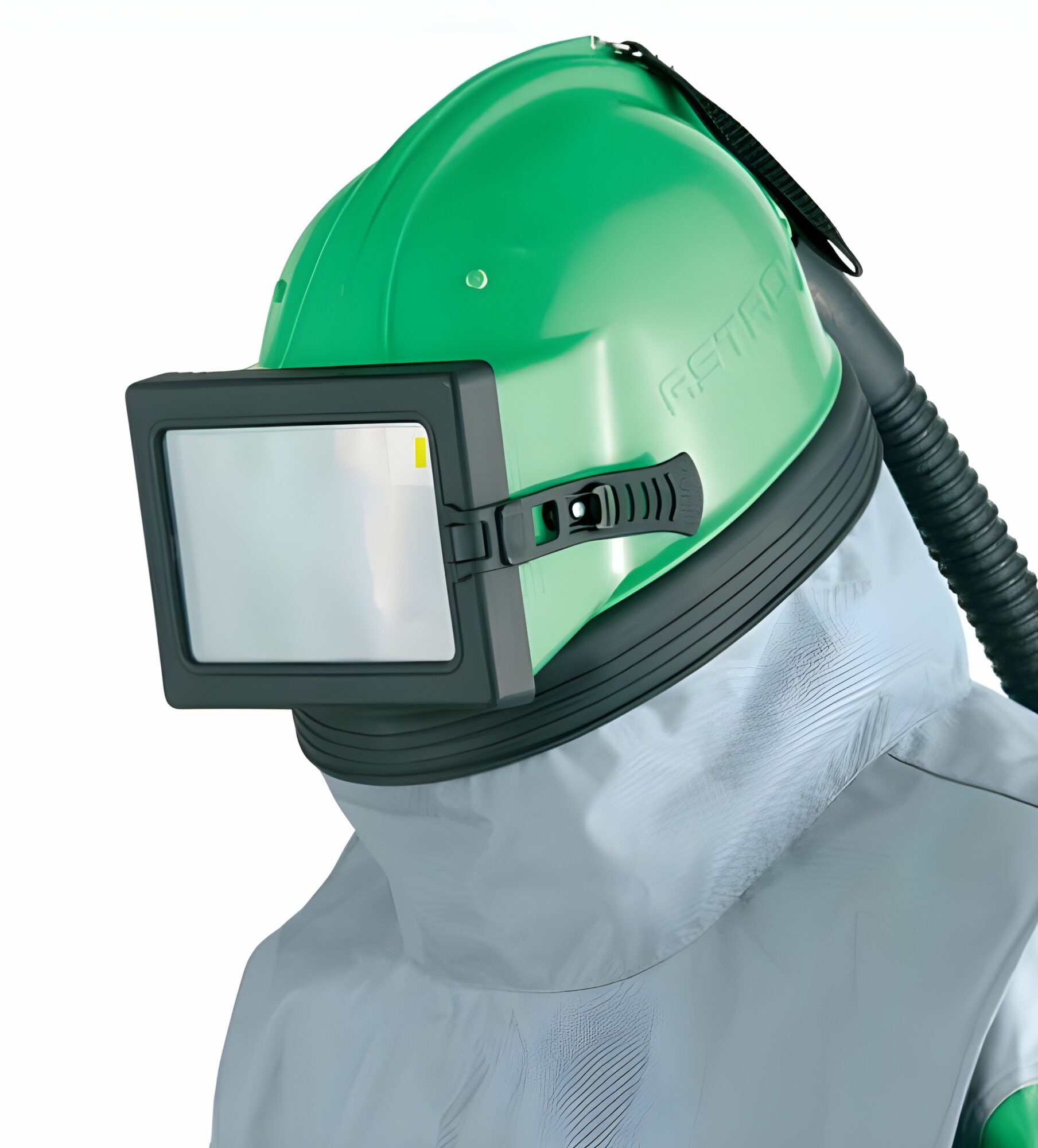 Casque de sablage à vitre rectangulaire