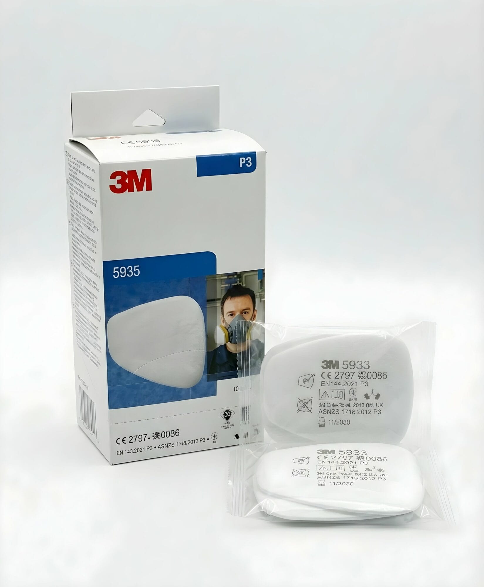Filtres à Particules 3M™ 5935 (P3 R) – Protection Poussières Fines & Brouillards – Boite de 10 Paires