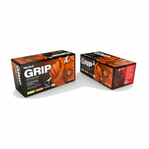 Gants Nitrile Diamant - Herkul Grip Orange (Extra Fort & Grip Huile)