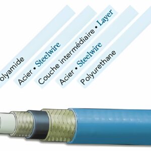 Flexible 2 tresses, Ø 6 mm, 450 bar, FF 1/4 NPSM – Lg 10 m