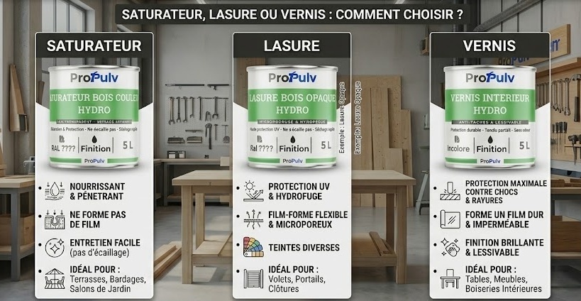 Saturateur, lasure ou vernis : quelle protection bois choisir avant l'été
